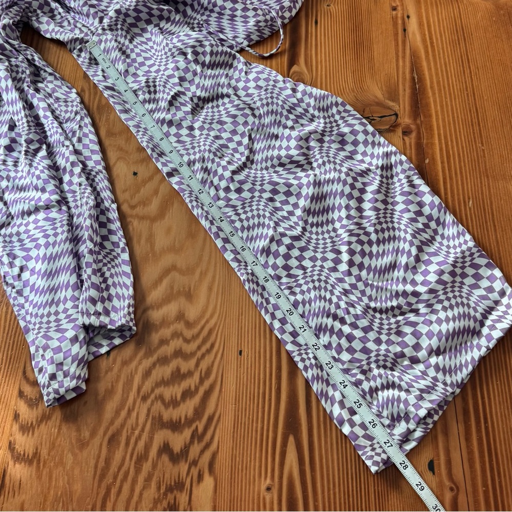 Lisa Says Gah Bailey Lounge Pant in Purple Warp Check - Picture 11 of 11